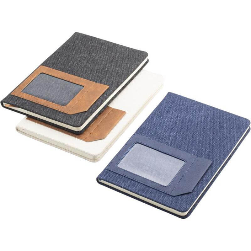 ADANA - Santhome Recycled Canvas A5 Hard Cover Notebook with PU Pocket