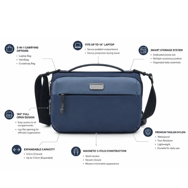 AEROFOLD | Magnetic 2-in-1 Foldable Laptop Bag & Crossbody