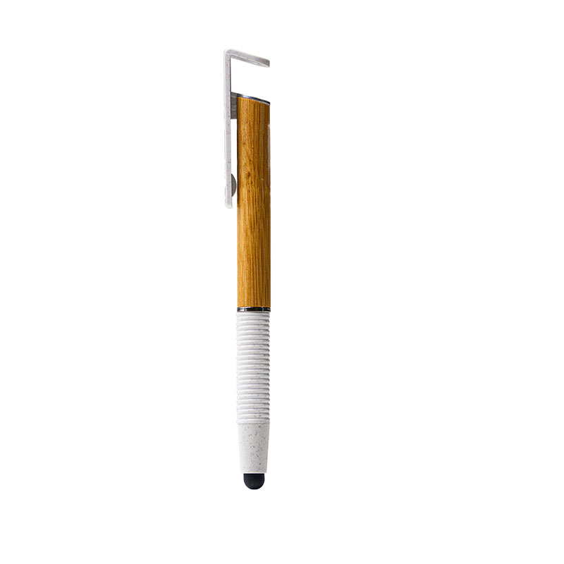 Eco-Friendly Bamboo/Wheat Straw Pen with Stylus & Mobile Holder