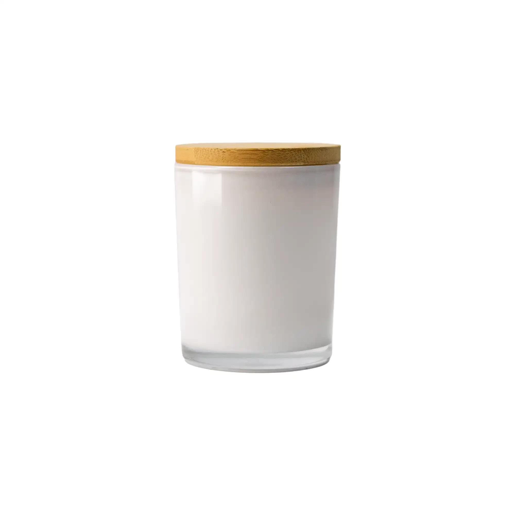 Frosted Glass Scented Candle with Bamboo Lid