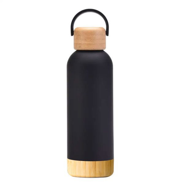 Insulated Bottle With Bamboo Lid & Handle