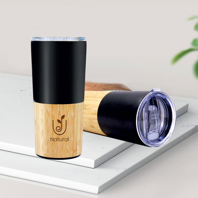 Metal/Bamboo Coffee Mug