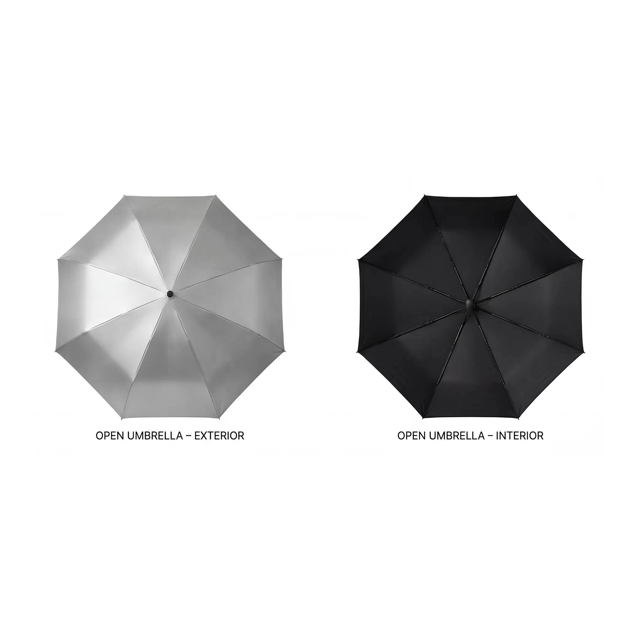 Ultra-Slim Metallic Silver Travel Umbrella – UV & Rain Protection
