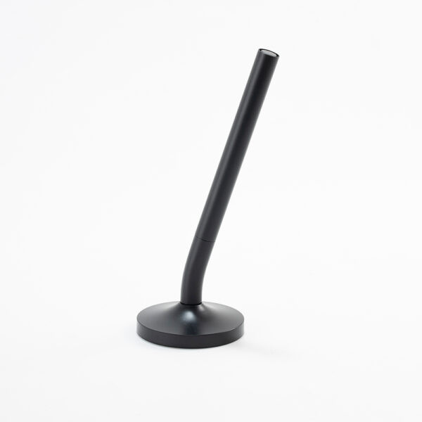 DESK MAGPEN – Sleek Matte Black Aluminum Roller Pen with 0.7mm Blue Ink & Matching Stainless Steel Base