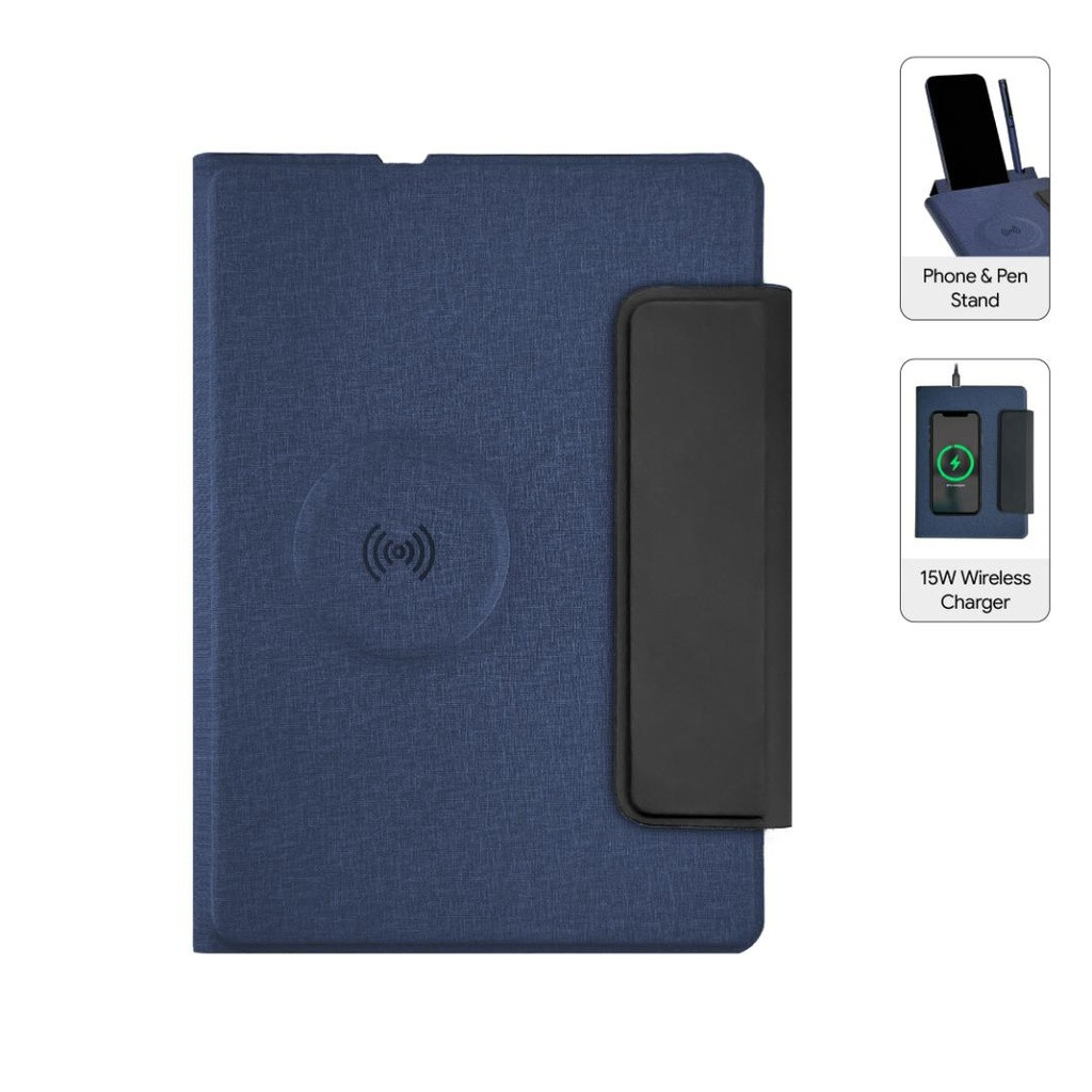 MagFolio - Santhome A5 PU Portfolio with 15W MagSafe Wireless Charger