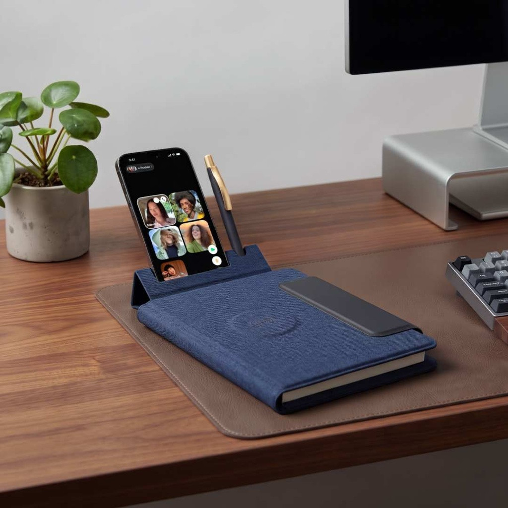 MagFolio - Santhome A5 PU Portfolio with 15W MagSafe Wireless Charger