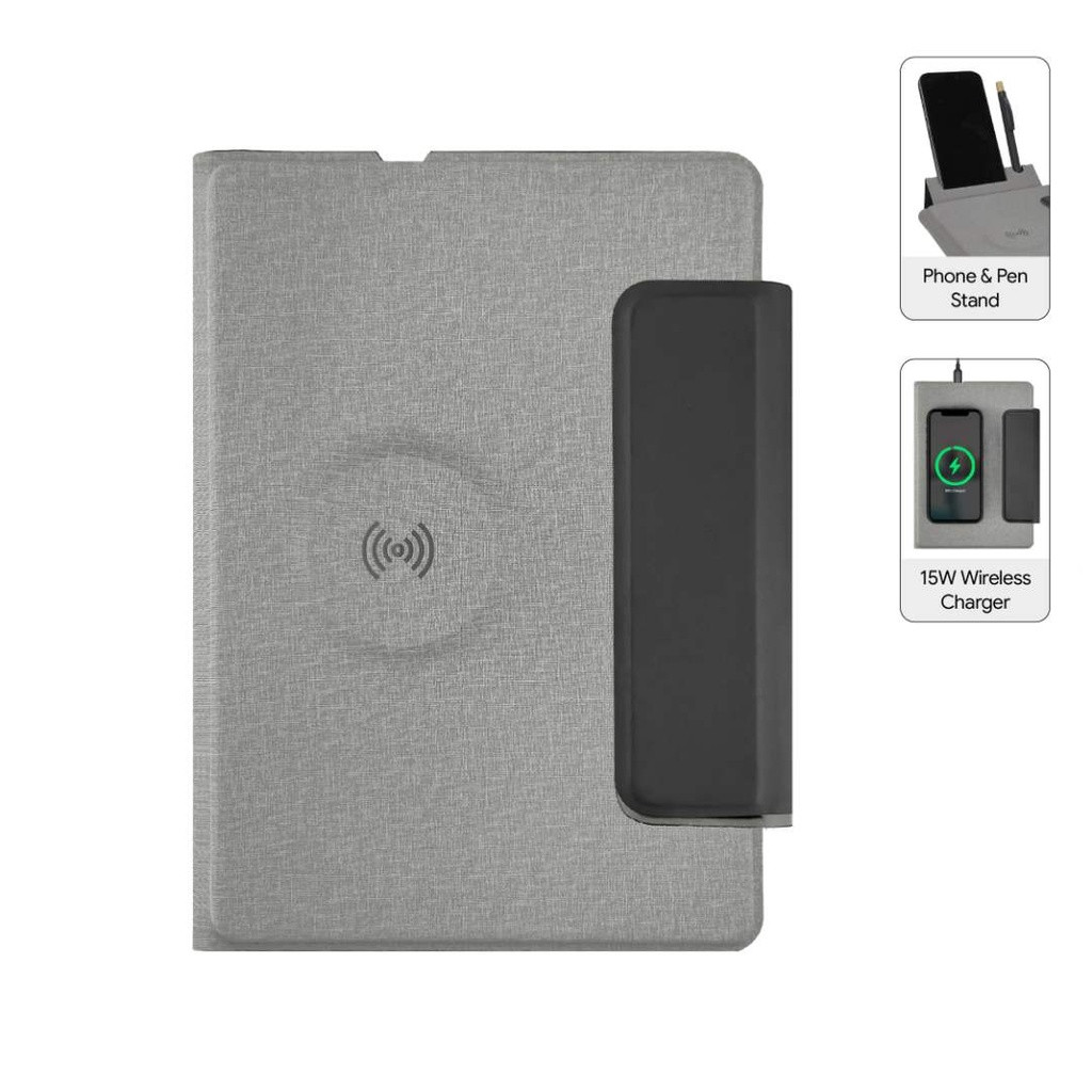 MagFolio - Santhome A5 PU Portfolio with 15W MagSafe Wireless Charger