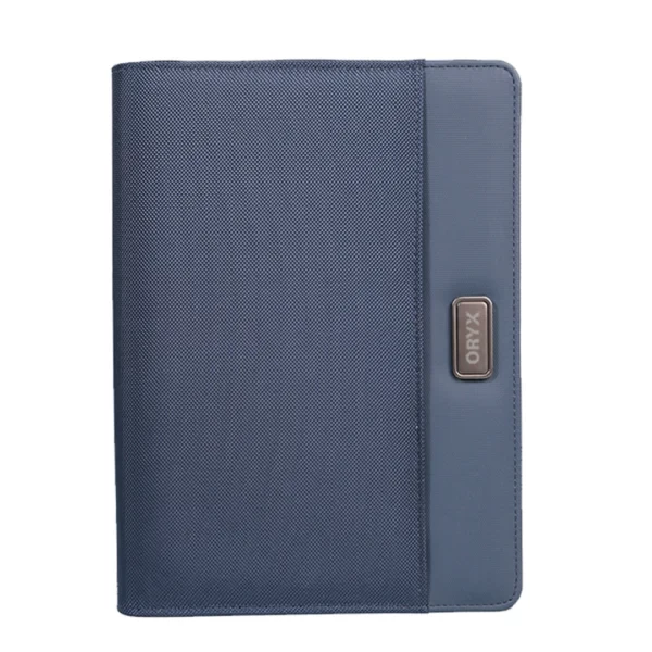 O-B5 Portfolio – Durable Premium Fabric Portfolio with Modern Metal Accent & 100-Sheet Craft Paper Notebook for Professionals