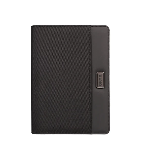 O-B5 Portfolio – Durable Premium Fabric Portfolio with Modern Metal Accent & 100-Sheet Craft Paper Notebook for Professionals