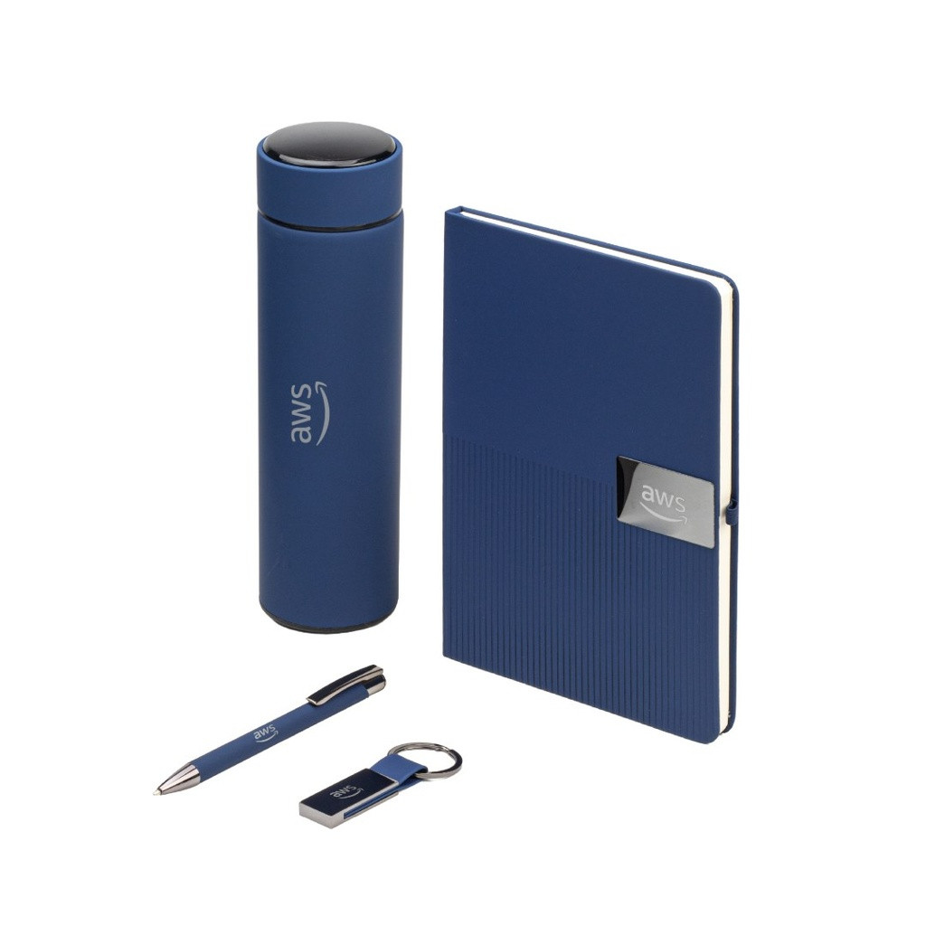ORION SET - Giftology Set of Temperature Flask, Notebook, Pen and Keychain