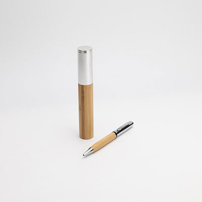 eco-neutral Metal Pen with Bamboo Barrel
