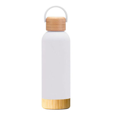 Insulated Bottle With Bamboo Lid & Handle