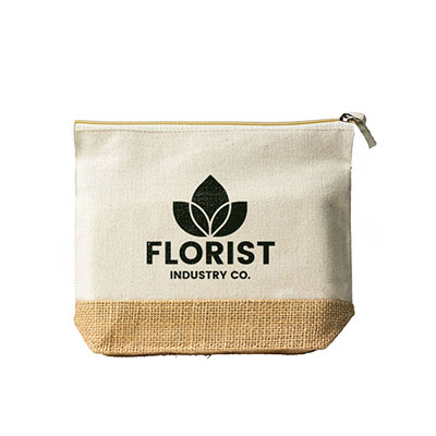 Canvas + Jute Pouch With Zipper