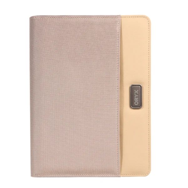O-B5 Portfolio – Durable Premium Fabric Portfolio with Modern Metal Accent & 100-Sheet Craft Paper Notebook for Professionals