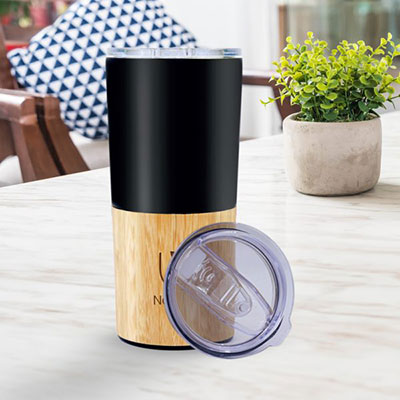 Metal/Bamboo Coffee Mug