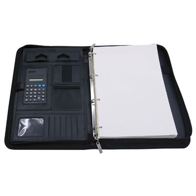 Portfolio with zipper and handle