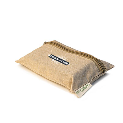 Recycled Cotton Pouch with front zipper