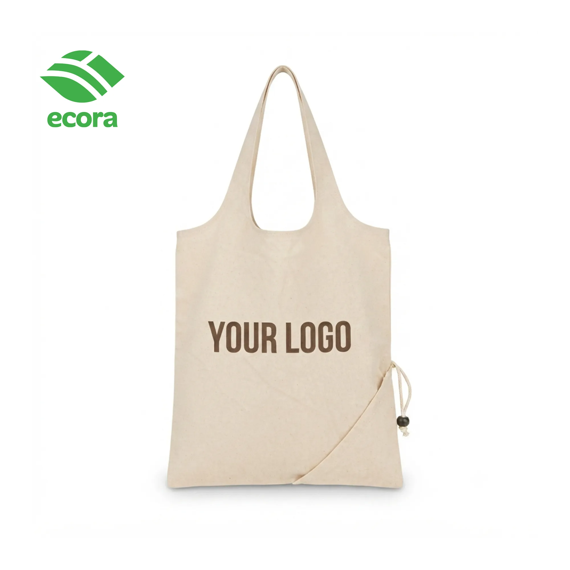 Ecora Foldable Canvas Shopping Bag — 140 GSM Natural