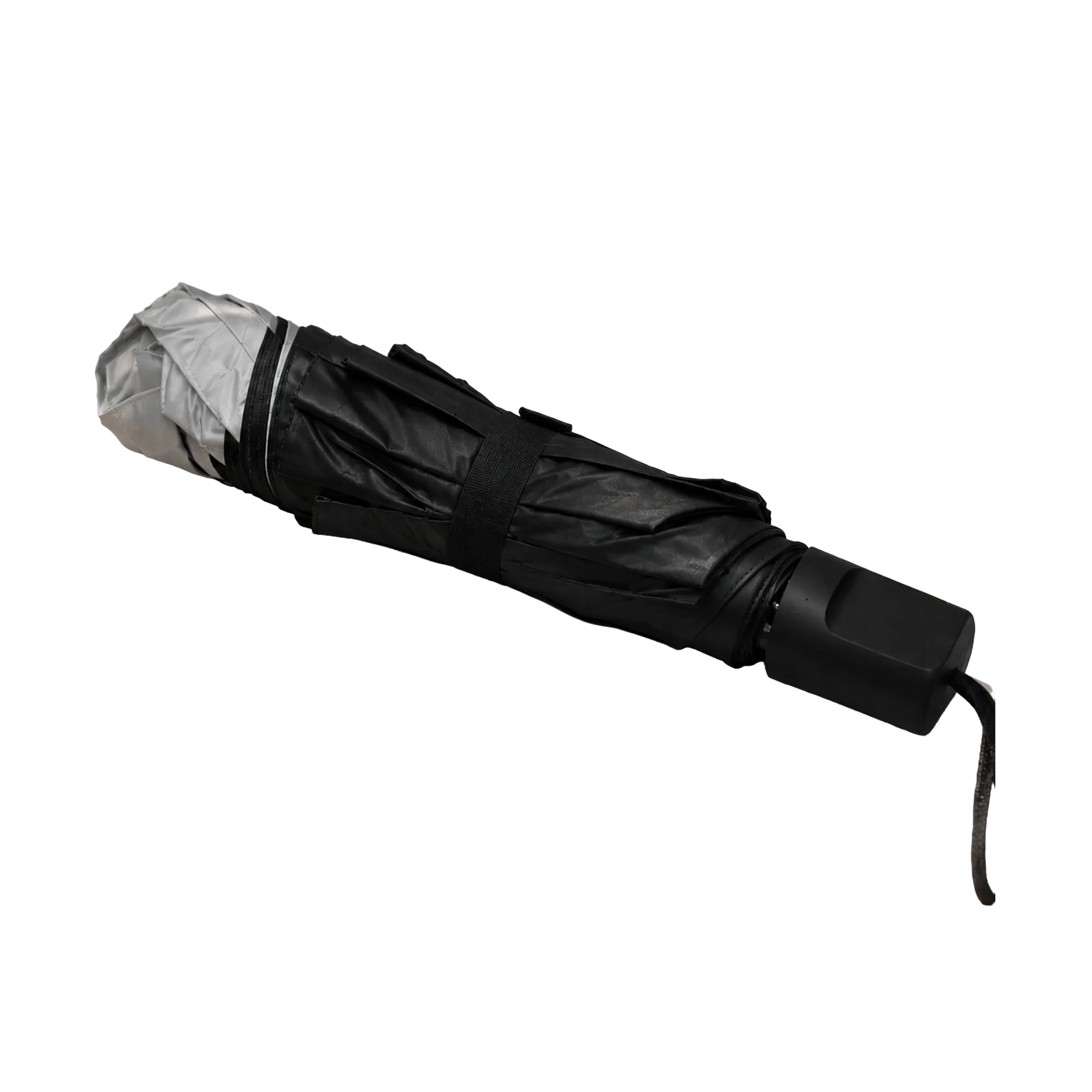 Ultra-Slim Metallic Silver Travel Umbrella – UV & Rain Protection
