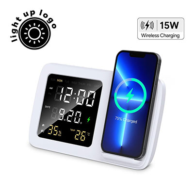 RISE - Giftology Digital Alarm Clock Wireless Charger