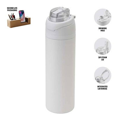 AERO SIP - Hans Larsen Recycled Stainless Steel Bottle with Dual Sip Lid