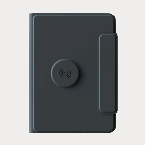 FLAPNOTE POWER – Elegant PU Notebook with 64 Sheets & Built-In 5000mAh Wireless Charging Power Bank for On-the-Go Productivity