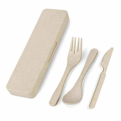 eco-neutral 3 Pcs Wheat Straw Cutlery Set
