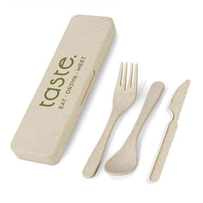 Eco-Neutral 3 Pcs. Wheat Straw Cutlery Set