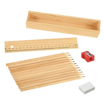 Colored Pencils Set with Wooden Box
