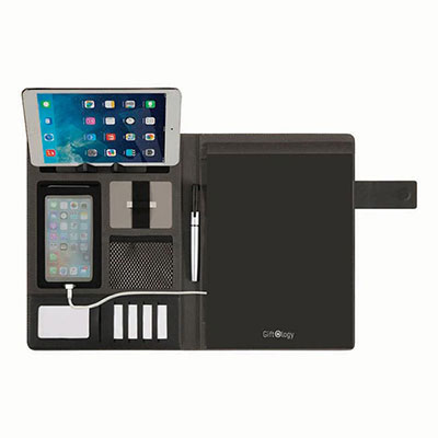 Dwiter - A4 Tech Portfolio; 4000 Mah Powerbank & Luxury Magnetic Metal Closure