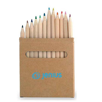 Takapuna - Set of 12 Pencils in Natural Cardboard Box with Window