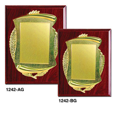 Wooden Plaque Gold Laserable Plate 1242